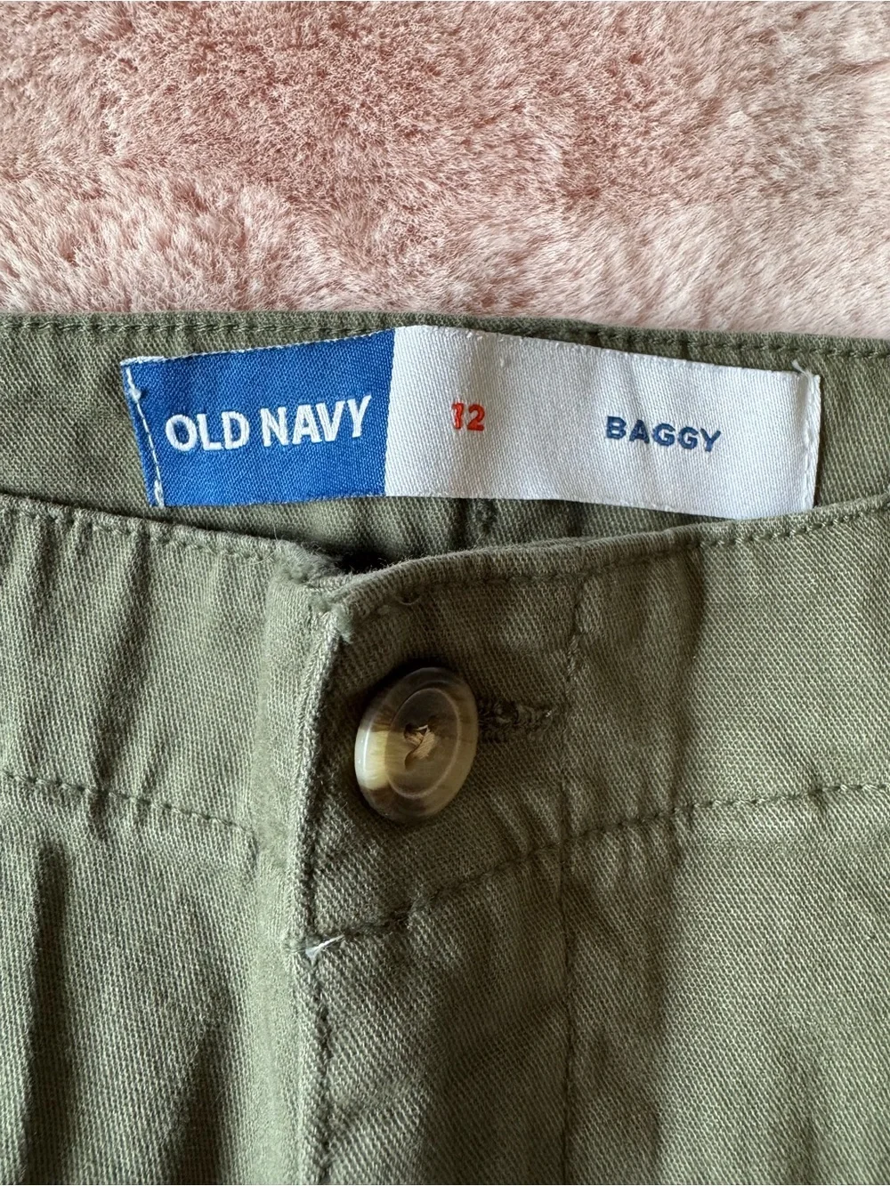 NWT Old Navy Girls Olive Green Baggy Leg Pants Size 12